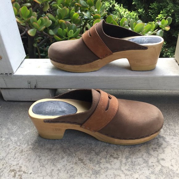 Sven Brown Suede Penny Loafer Clogs, size 39 - Picture 2 of 7